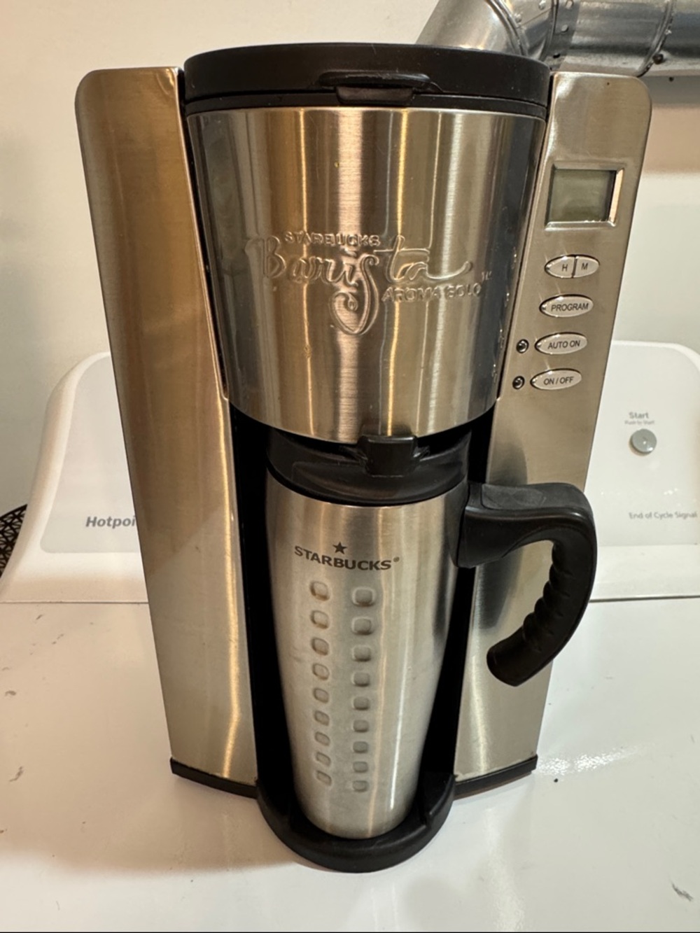 Starbucks Stainless Steel Coffee Brewer with Black Accents